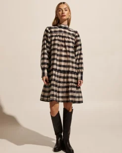 zoe kratzmann Dresses|Prowess Dress-Black/Ecru Check