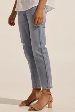 zoe kratzmann Bottoms|React Jean-Distressed Denim