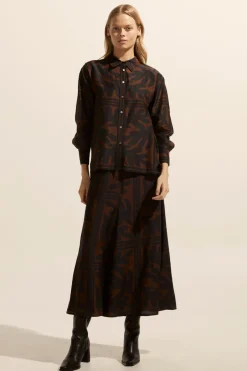 zoe kratzmann Bottoms|Recite Skirt-Choc Frond