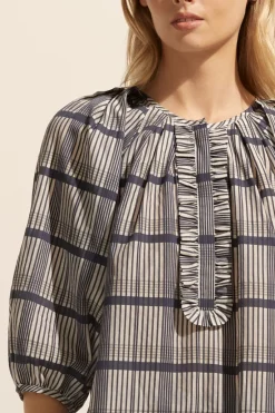 zoe kratzmann Tops|Refine Top-Ink/Porcelain Check