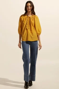 zoe kratzmann Tops|Refine Top-Ochre