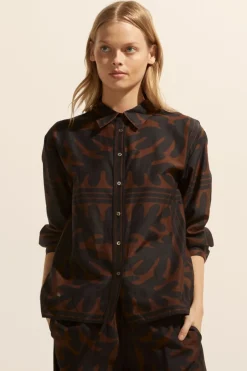 zoe kratzmann Tops|Reflex Top-Choc Frond