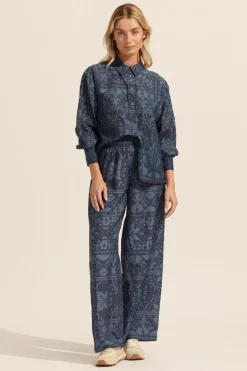 zoe kratzmann Tops|Reflex Top-Indigo Mosaic
