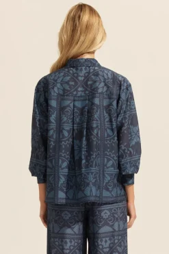 zoe kratzmann Tops|Reflex Top-Indigo Mosaic