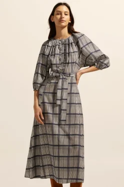 zoe kratzmann Dresses|Regard Dress-Ink/Porcelain Check
