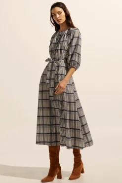 zoe kratzmann Dresses|Regard Dress-Ink/Porcelain Check