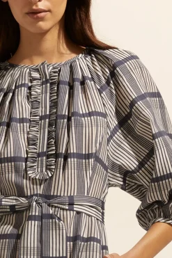 zoe kratzmann Dresses|Regard Dress-Ink/Porcelain Check