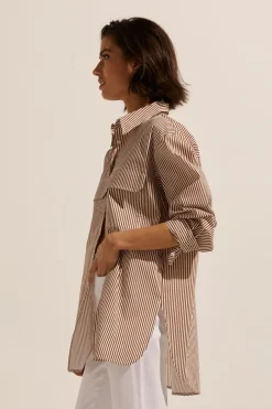 zoe kratzmann Tops|Reprieve Top-Cafe Stripe