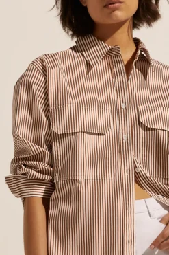 zoe kratzmann Tops|Reprieve Top-Cafe Stripe