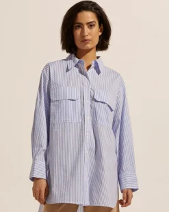 zoe kratzmann Tops|Reprieve Top-Ocean Stripe