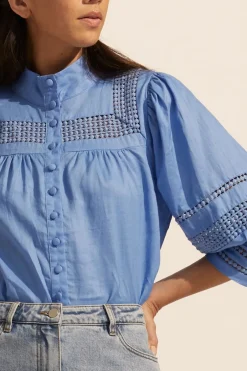 zoe kratzmann Tops|Restore Top-Azure