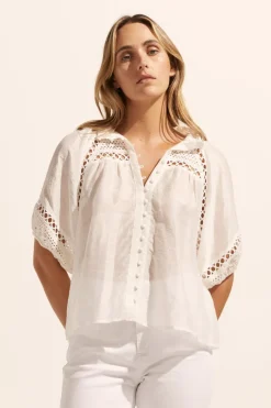 zoe kratzmann Tops|Roam Top-Porcelain