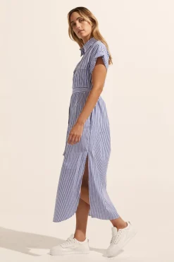 zoe kratzmann Dresses|Rote Dress-Cobalt Stripe
