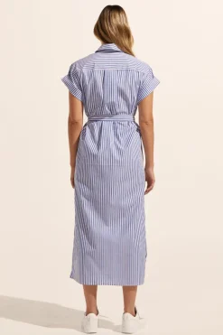 zoe kratzmann Dresses|Rote Dress-Cobalt Stripe