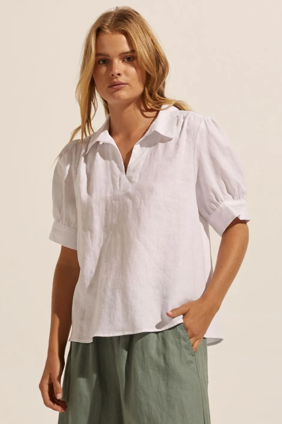 zoe kratzmann Tops|Serene Top-Porcelain