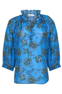zoe kratzmann Tops|Siesta Top- Azure Botanic