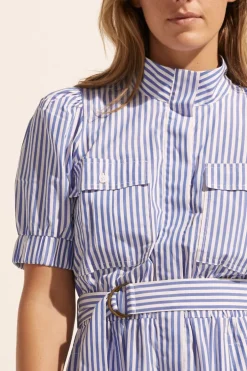 zoe kratzmann Dresses|Starling Dress-Cobalt Stripe