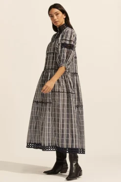 zoe kratzmann Dresses|Tactic Dress-Indigo Check