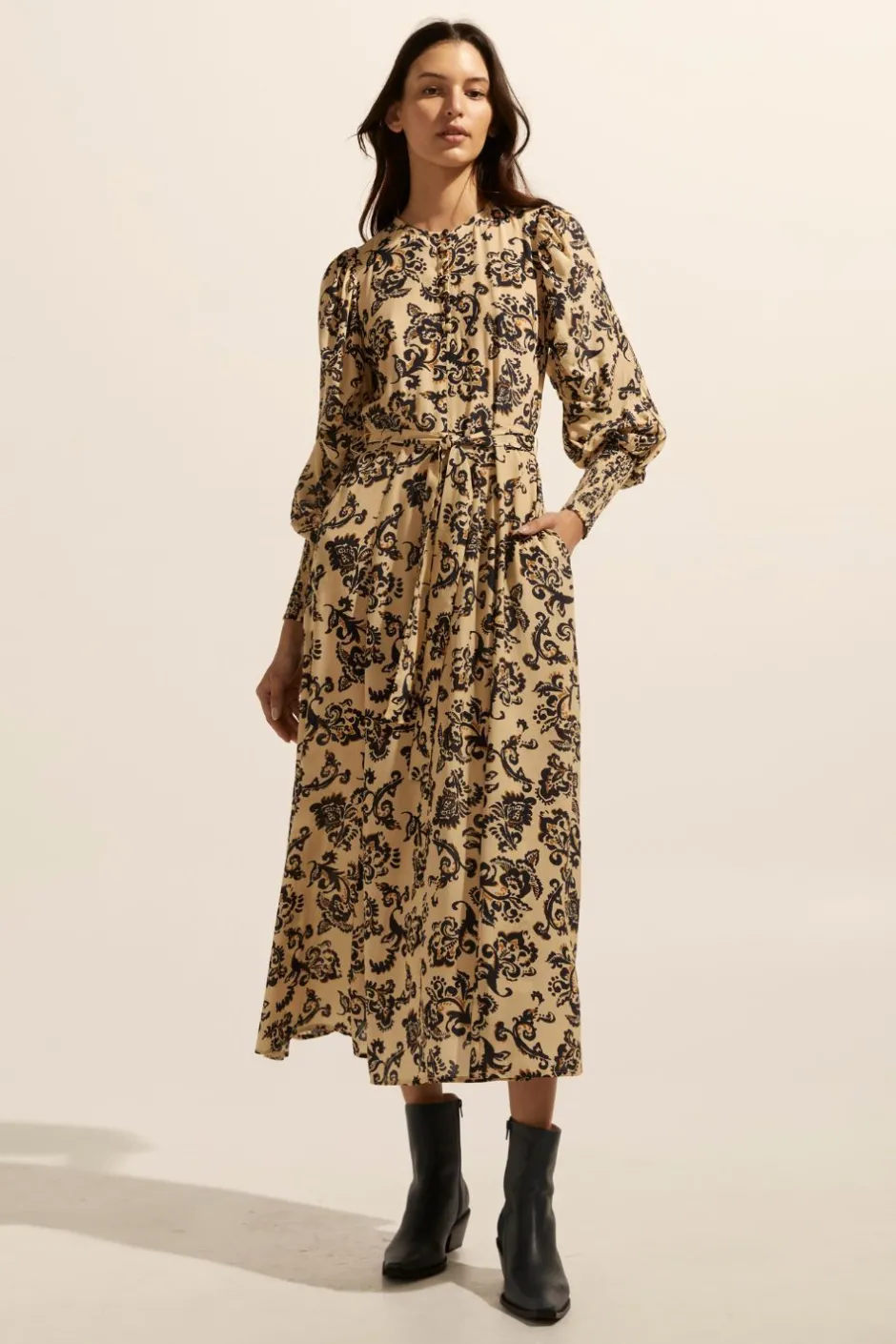 zoe kratzmann Dresses|Tangent Dress-Ochre Floral