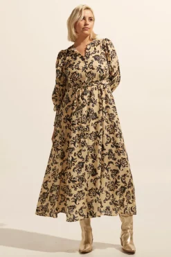 zoe kratzmann Dresses|Tangent Dress-Ochre Floral