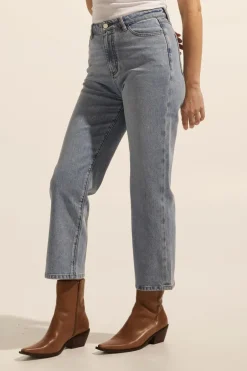 zoe kratzmann Bottoms|Tariff Jean-Washed Denim