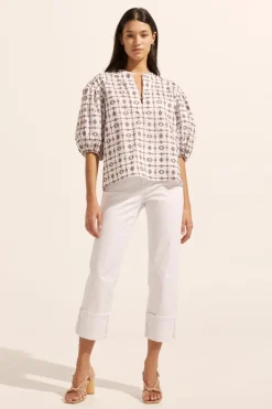 zoe kratzmann Tops|Theme Top-Carob Embroid