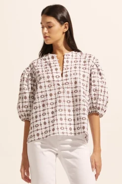 zoe kratzmann Tops|Theme Top-Carob Embroid