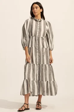 zoe kratzmann Dresses|Toast Dress-Black Wide Stripe