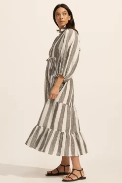 zoe kratzmann Dresses|Toast Dress-Black Wide Stripe