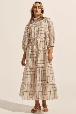 zoe kratzmann Dresses|Toast Dress-Ivory Check