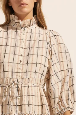 zoe kratzmann Dresses|Toast Dress-Ivory Check