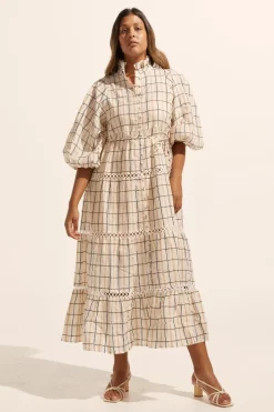 zoe kratzmann Dresses|Toast Dress-Ivory Check