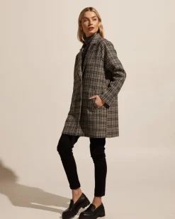 zoe kratzmann Coats|Transit Coat-Black Check
