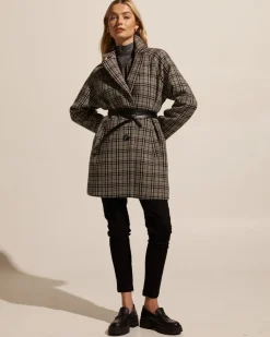 zoe kratzmann Coats|Transit Coat-Black Check