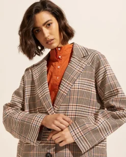 zoe kratzmann Coats|Transit Coat-Musk Check