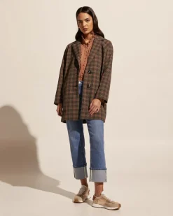 zoe kratzmann Coats|Transit Coat-Toasted Check