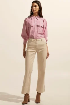 zoe kratzmann Tops|Underpin Top-Magenta Stripe