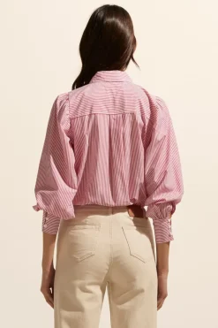 zoe kratzmann Tops|Underpin Top-Magenta Stripe