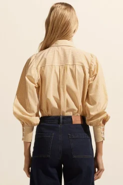 zoe kratzmann Tops|Underpin Top-Ochre Stripe