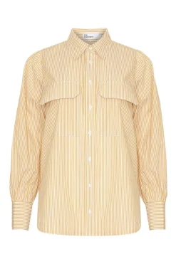 zoe kratzmann Tops|Underpin Top-Ochre Stripe