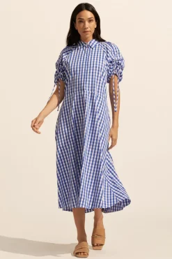 zoe kratzmann Dresses|Urge Dress-Azure Gingham Check
