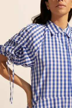 zoe kratzmann Dresses|Urge Dress-Azure Gingham Check