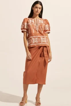 zoe kratzmann Tops|Venture Top-Ginger Embroid