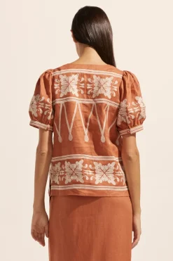 zoe kratzmann Tops|Venture Top-Ginger Embroid