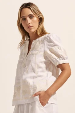 zoe kratzmann Tops|Venture Top-Porcelain Embroid