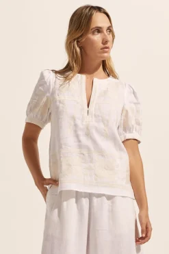zoe kratzmann Tops|Venture Top-Porcelain Embroid