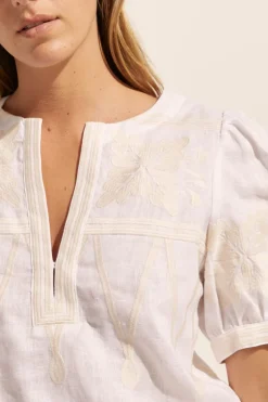 zoe kratzmann Tops|Venture Top-Porcelain Embroid