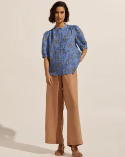 zoe kratzmann Tops|Virtue Top-Azure Botanic