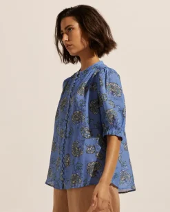 zoe kratzmann Tops|Virtue Top-Azure Botanic