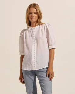 zoe kratzmann Tops|Virtue Top-Porcelain